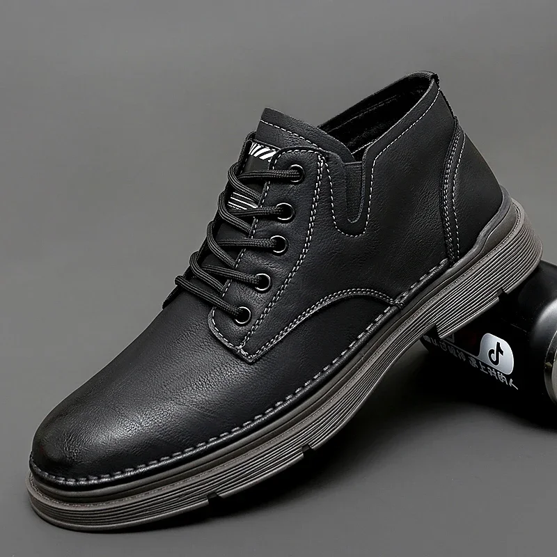 

Classic Men's Genuine Leather Shoes Office Business Shoes Outdoor Men's Casual Shoes Fashion Thick Sole Shoes Anti Slip Durable
