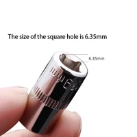 1-Piece 1/4 Drive Inch 4 4.5 5 5.5 6 7 8 9 10 11 12 13 14mm Ratchet Wrench Socket Head Sleeve Double End Hand Tools 2
