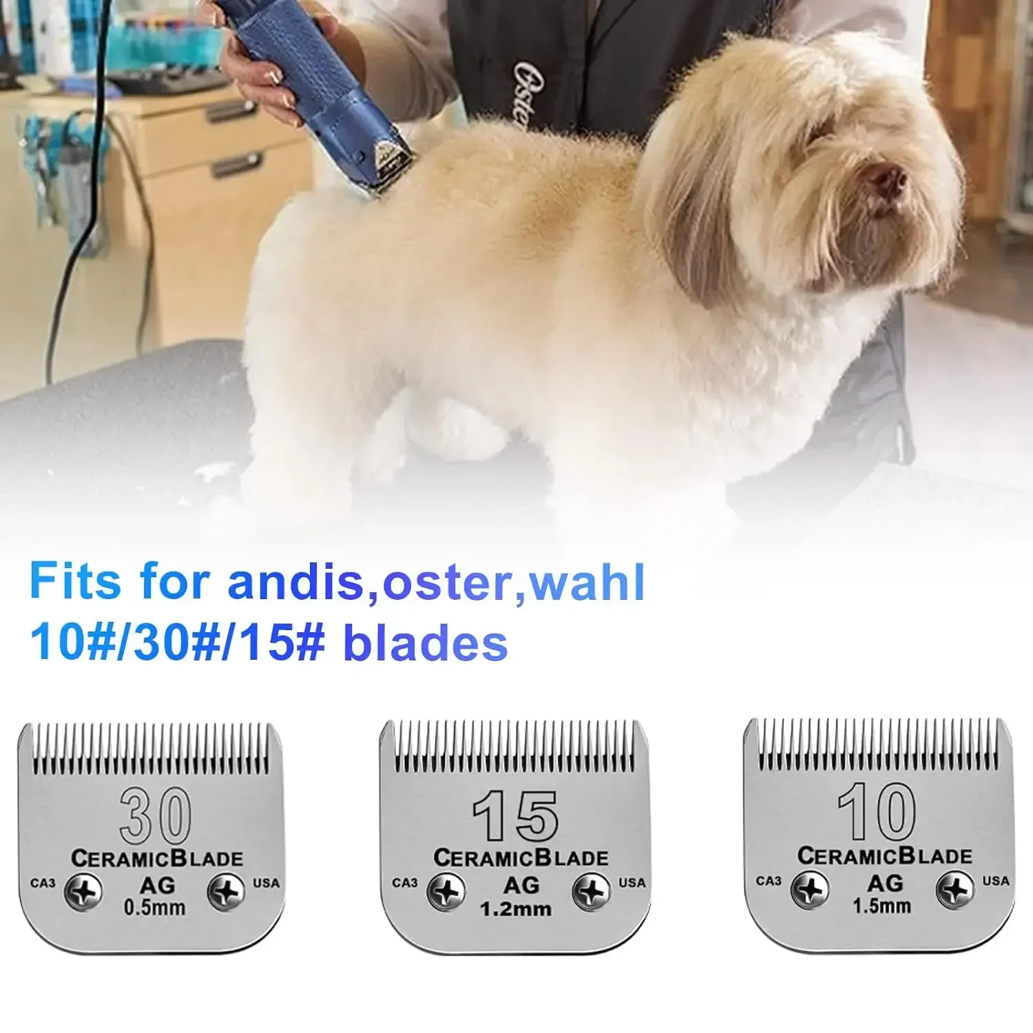 Animal Metal Comb set 9pc For Andis, Oster A5, Wahl KM Series dog/pet Clipper Detachable blade (only for size 10#/15#/30# blade)