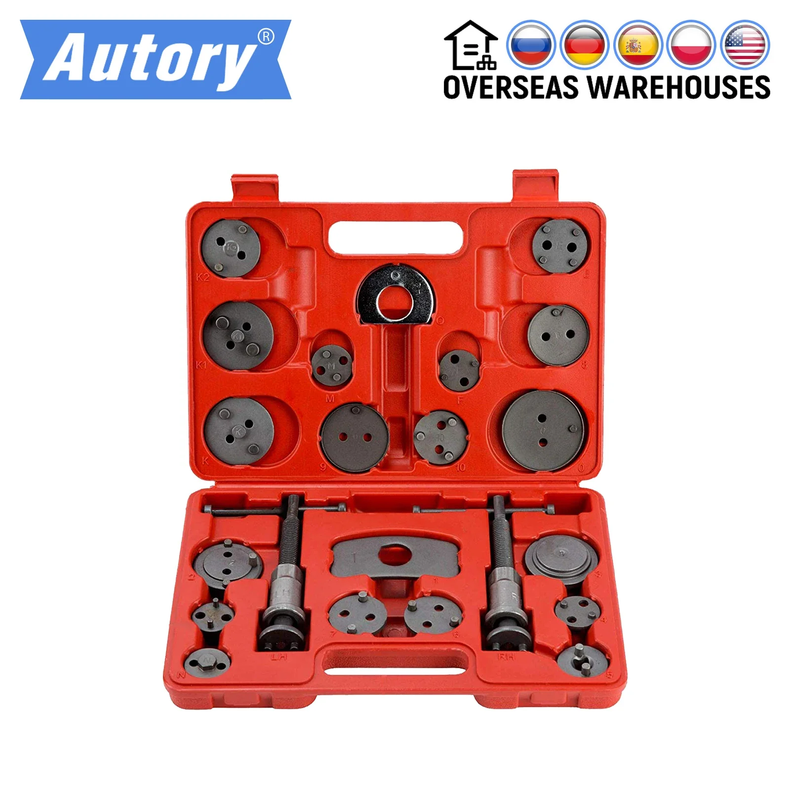 

22PC Universal Auto Disc Brake Pad Caliper Regulator Rewind Wind Back Tool Kit Brake Pump Piston Adjustment for Citroen Cadillac
