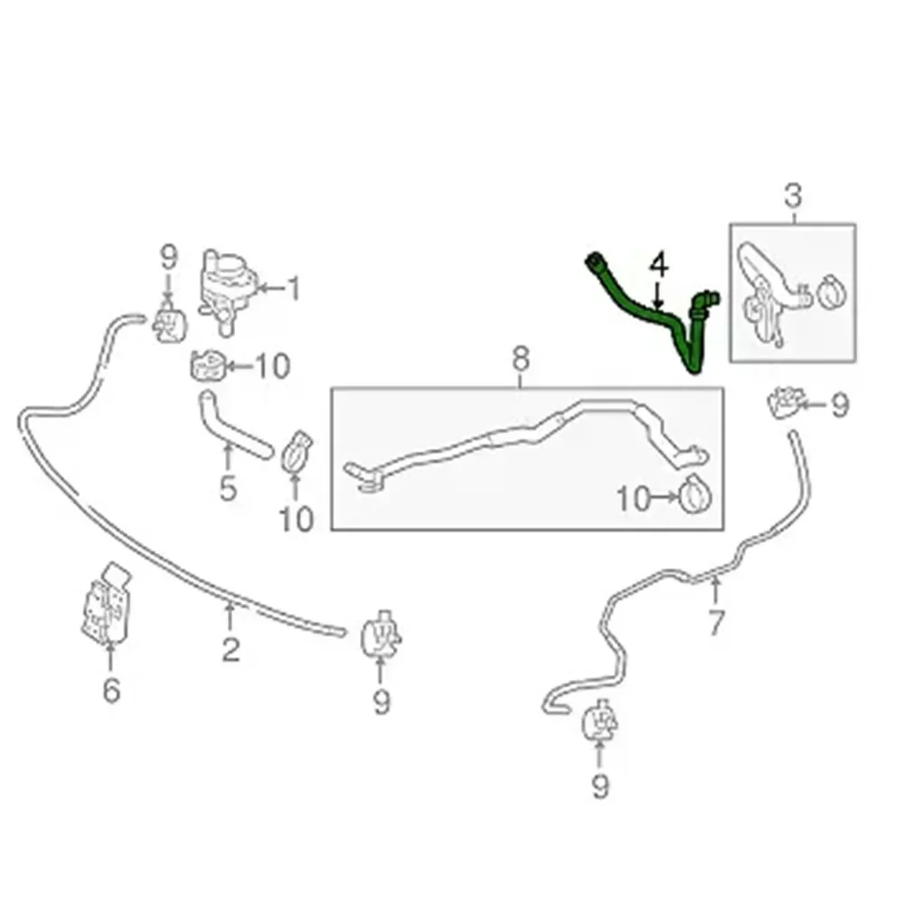 1pc Coolant Pipe Hose Line A2048307496 For Mercedes C E W204 A207 W212 2010 -