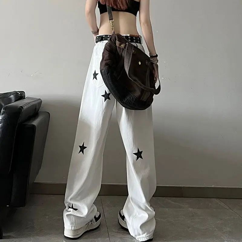 New High Street Star Print White Black Jeans Women's Denim