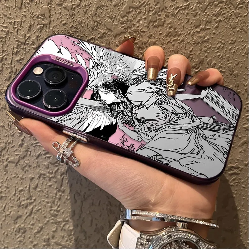 Retro Aesthetic Angel Art Matte Phone Case - Anti-Fall Protection
