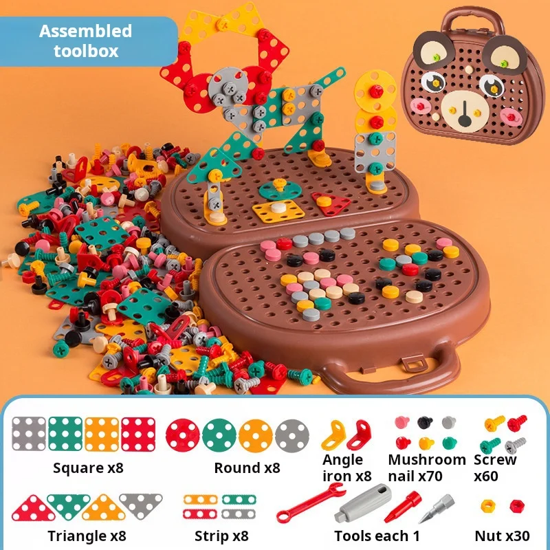 Baby Puzzle Assembling Toys Toolbox Electric Screwdriver Screw Repair Children Repair Kit Educational Toy
