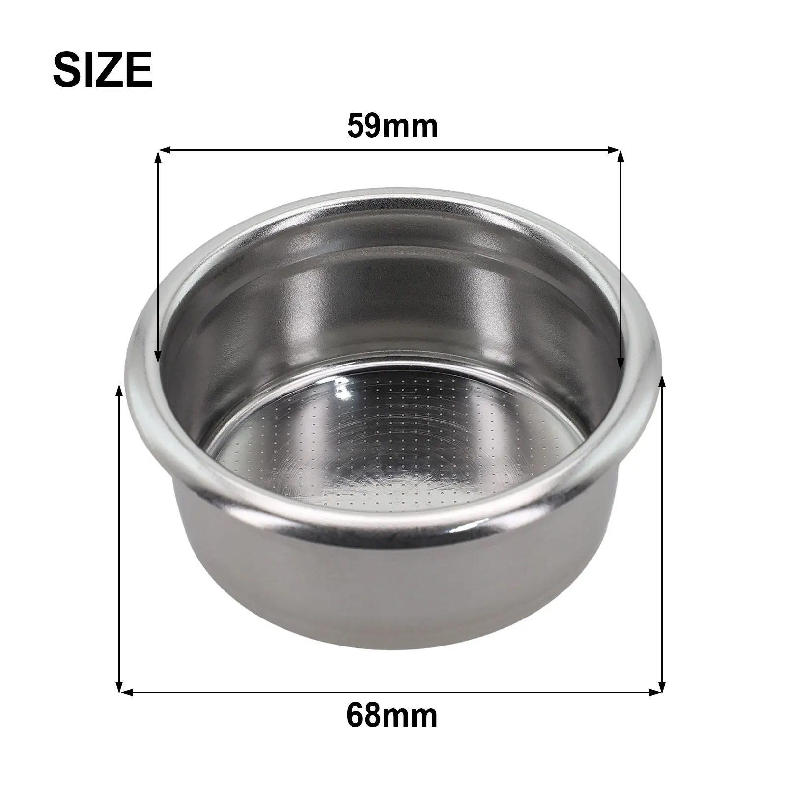 

Accessories Coffee Filter Basket 14-18g Espresso Universal 1pc 58mm Double Cup Replacement Parts Stainless Steel
