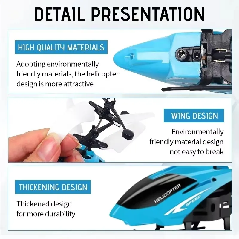 Mini Helicopter Toys Induction Hovering Safe Fall-resistant Rechargeable RC Helicopters Drone Gifts without Remote Control