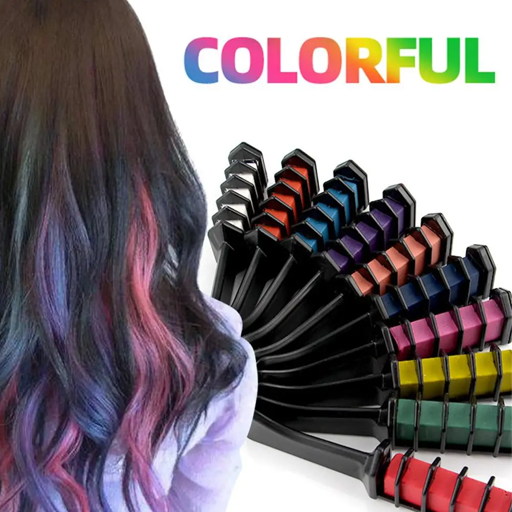 

Color Chalk For Hair Fashion Colored Mascara Chalks To Dye Hair Instant Hair Dye Temporary Chalk To Paint Hair Girls T8U9