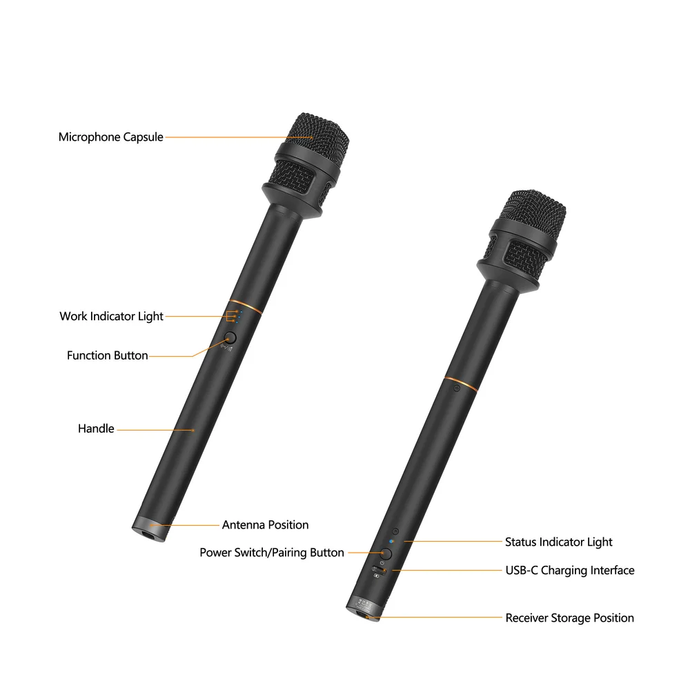 Revo S Wireless Reporter Microphone for Smartphone Windows for podcasting, repor