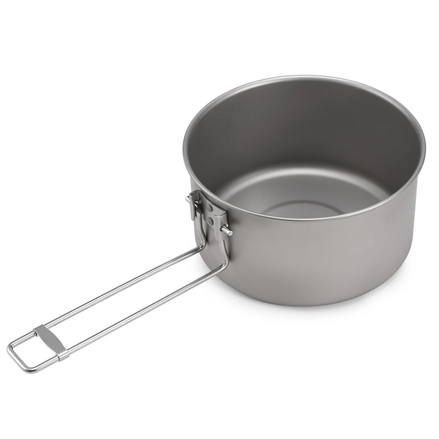 Titanium Camping Cookware Set With Lid And Foldable Handles_voghion.com
