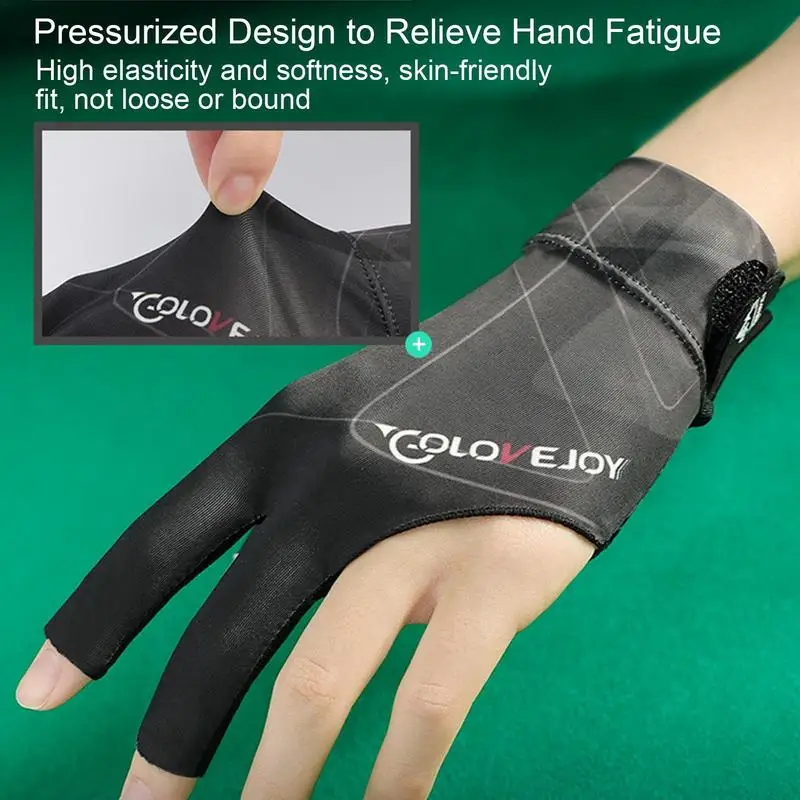 Billiards Glove Non Slip 3 Fingers Sport Left Hand Snooker Glove Elasticity Billiard Training Gloves billiard gloves
