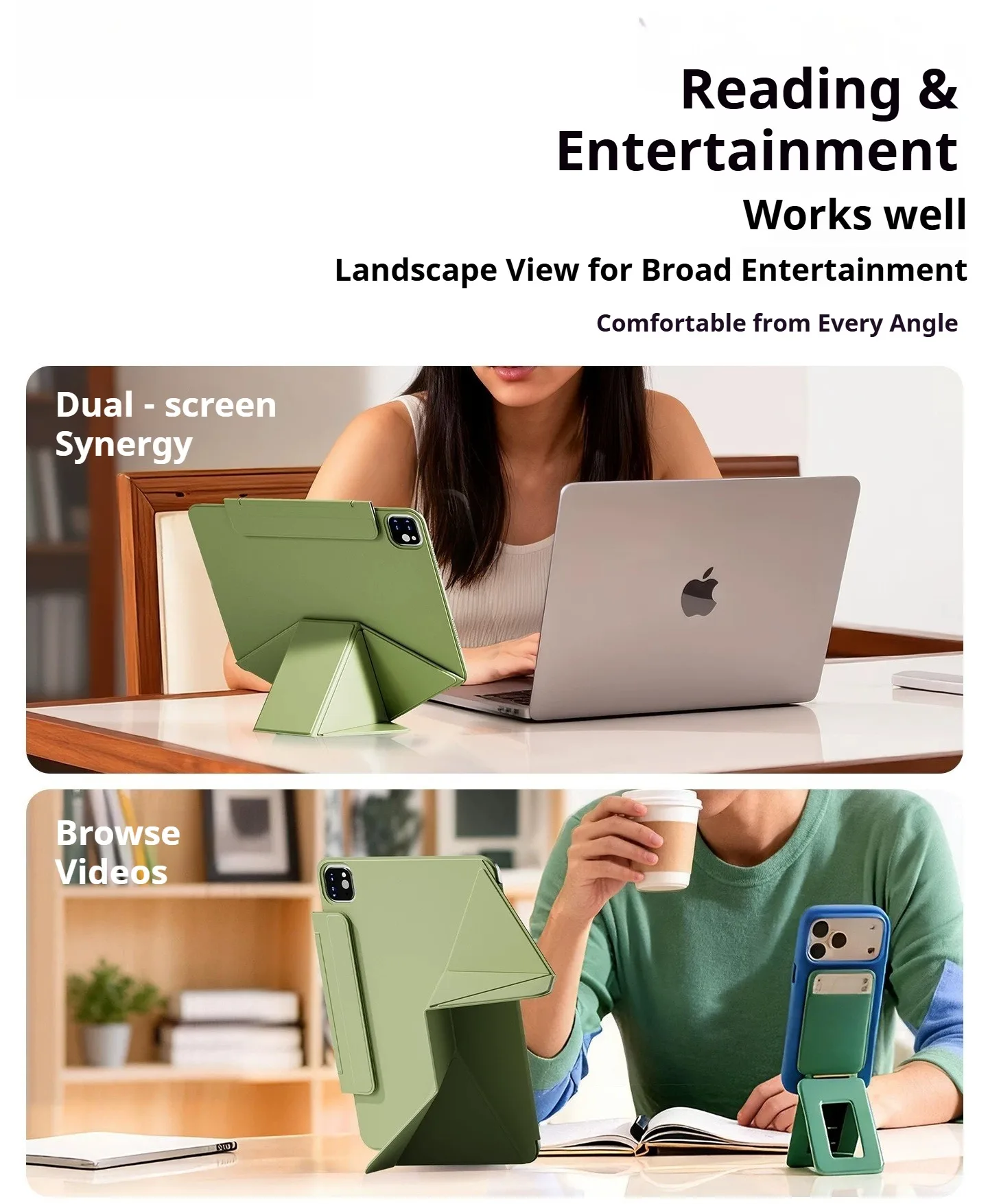ZOYU Magnetic Double-Sided Clip Case with Elevated Support