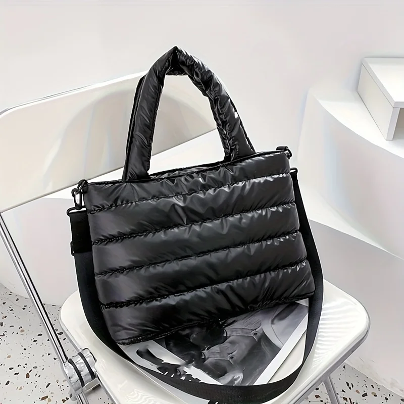 Stylish Durable Women's Tote Bag, Adjustable Crossbody Strap, Zipper Shoulder Bag for Winter Commuting Christmas Gifts Outings