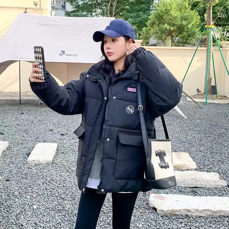 

골프자켓 Winter Golf Wear Women Korean Version of Down Cotton Short Loose Couple Cotton Windbreaker Golf Padded Women's Golf Clothes
