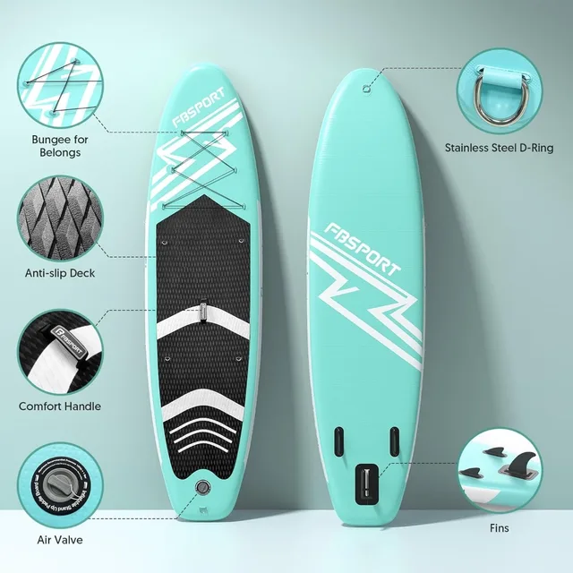 11' Premium Stand Up Paddle Board, Wide Stable SUP with Accessories & Bag for Youth & Adult