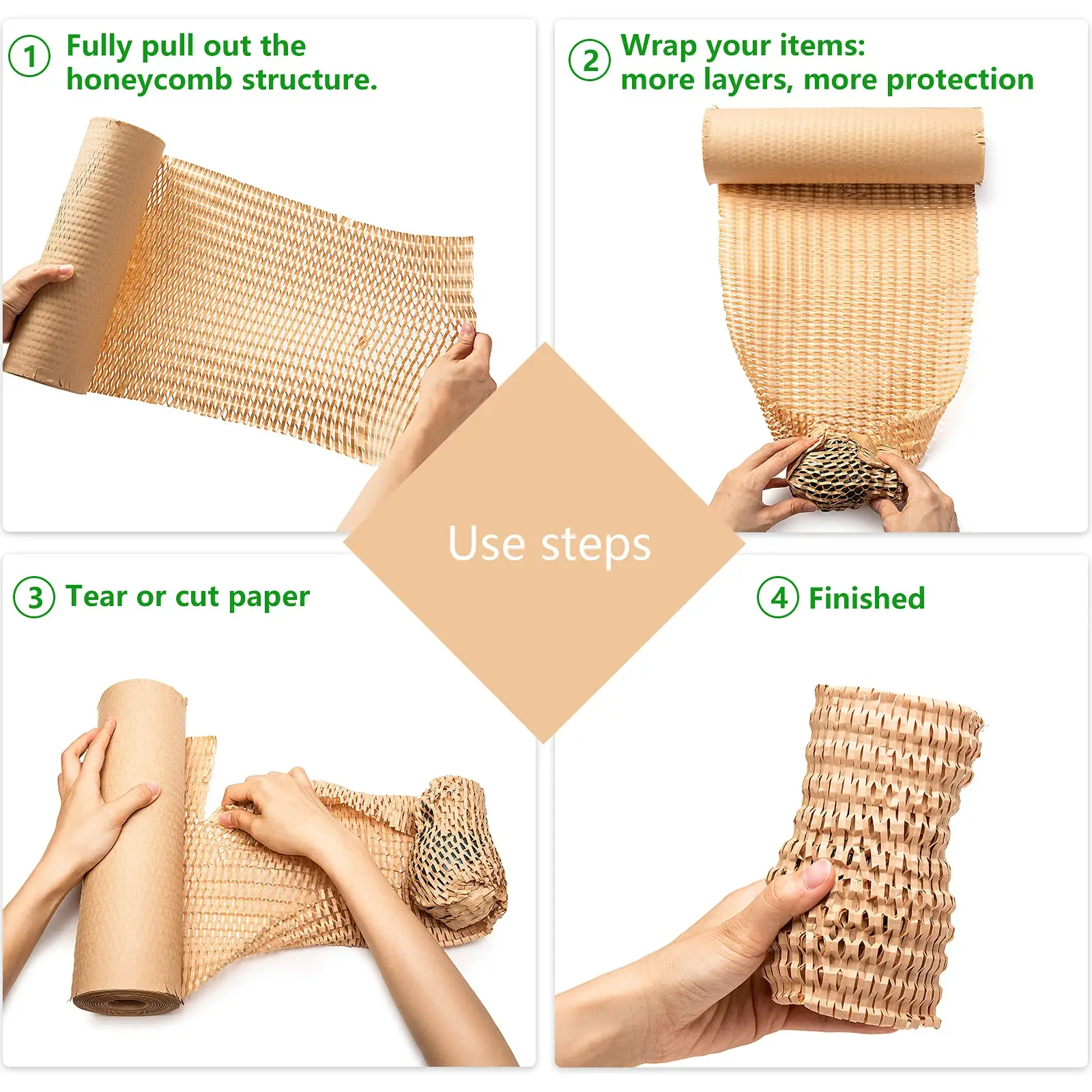 Honeycomb Cushioning Packing Paper, Brown Wrapping Paper Roll for Packing -  AliExpress