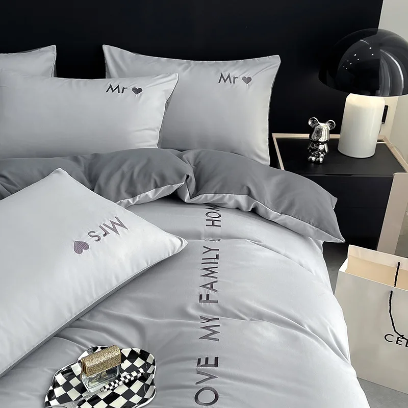 

Nordic Luxury Washable Cotton Bedding Set King King King Twin Bed With Sheet Duvet Cover Pillowcase 1/2 Bed Sheet