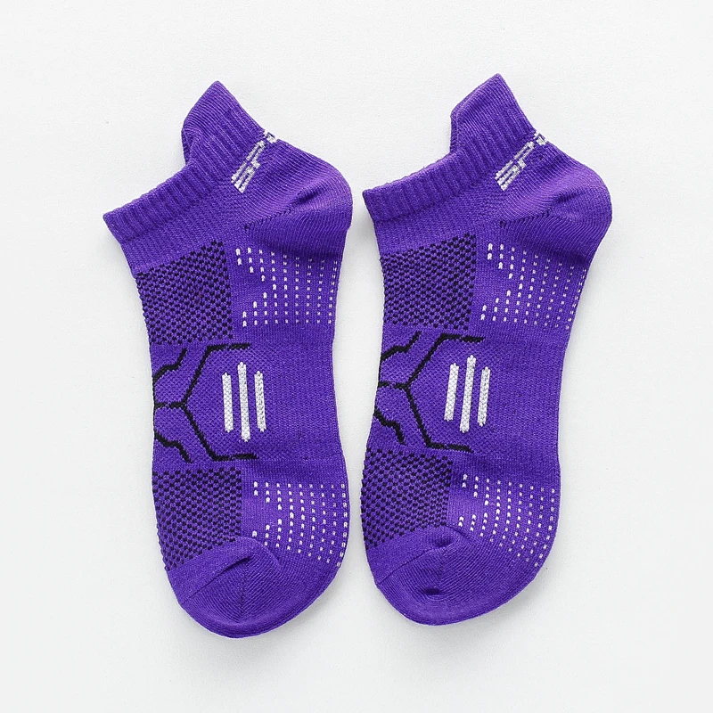 Running Socks Summer Women Sports Socks Thin Breathable Mesh Strip Low Cut Non-slip Shock-absorbing Athletic Running Cottom Boat Socks