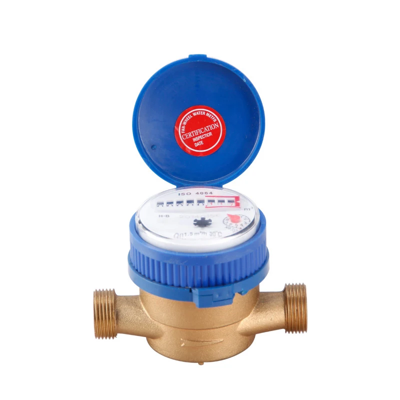 LXSG-13D ISO4064 Class B Single Jet Water Meter Dry Dial Brass Nickel Plated Mag