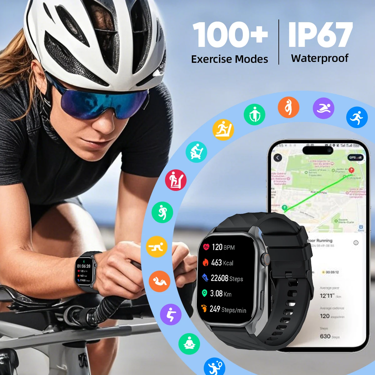 LIGE 2025 New Bluetooth Call Smartwatch Women Watch 100+ Sports Track Heart Rate Oximetry Monitoring Health Smartwatch Woman