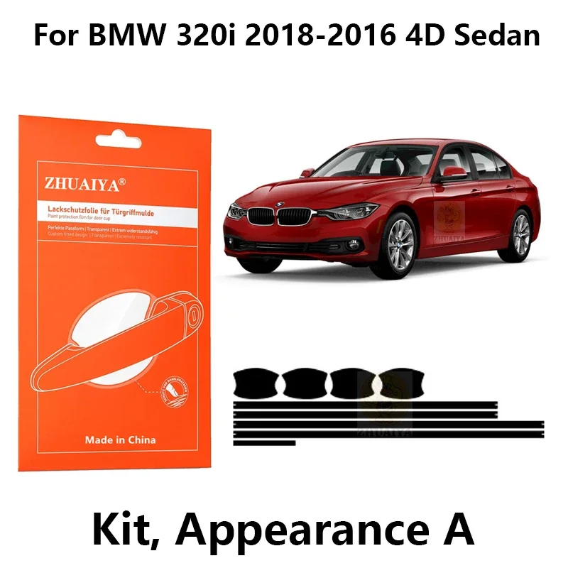 

Защитная пленка ZHUAIYA для красок дверной ручки, ТПУ PPF для BMW 320i 2018-2016 4D Седан, автомобильные аксессуары