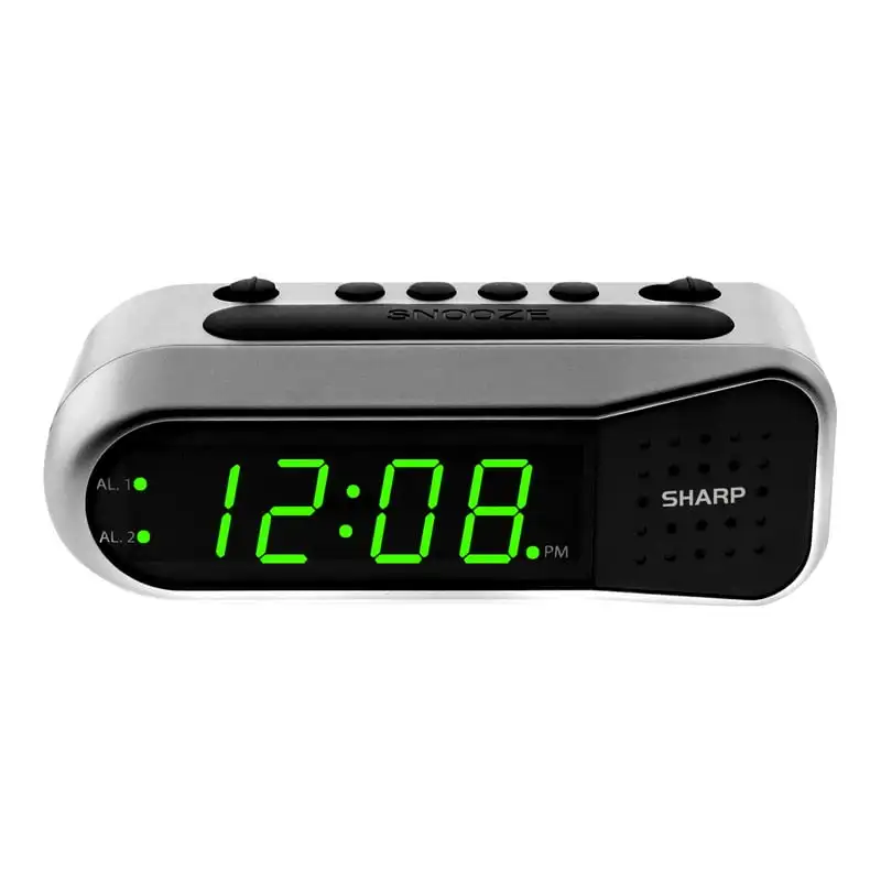 

Ascending Alarm Clock, Silver Case with Green LEDs, SPC100D