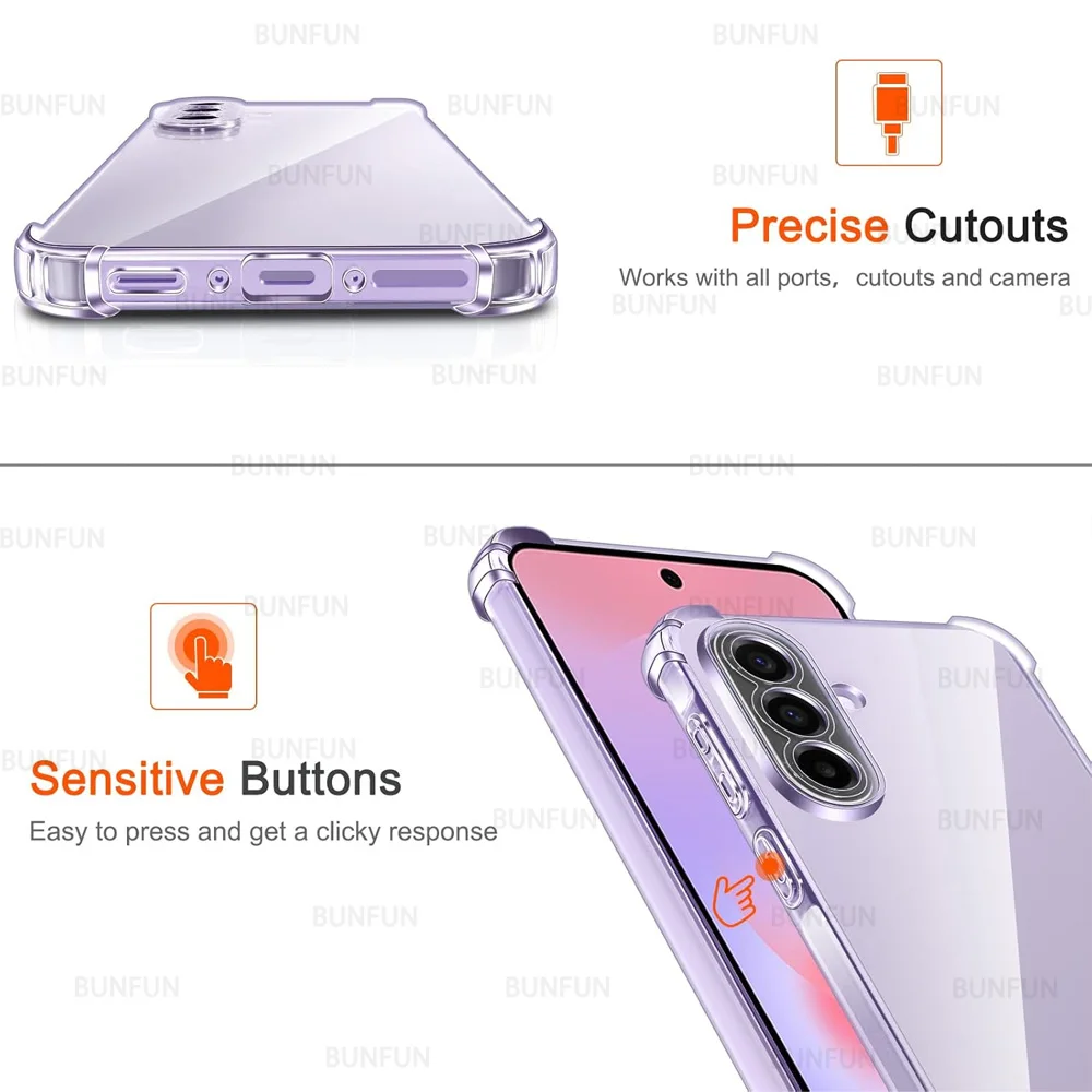 Clear Full Lens Protective Shockproof Slim Soft Silicone Case for Samsung Galaxy A37 5G