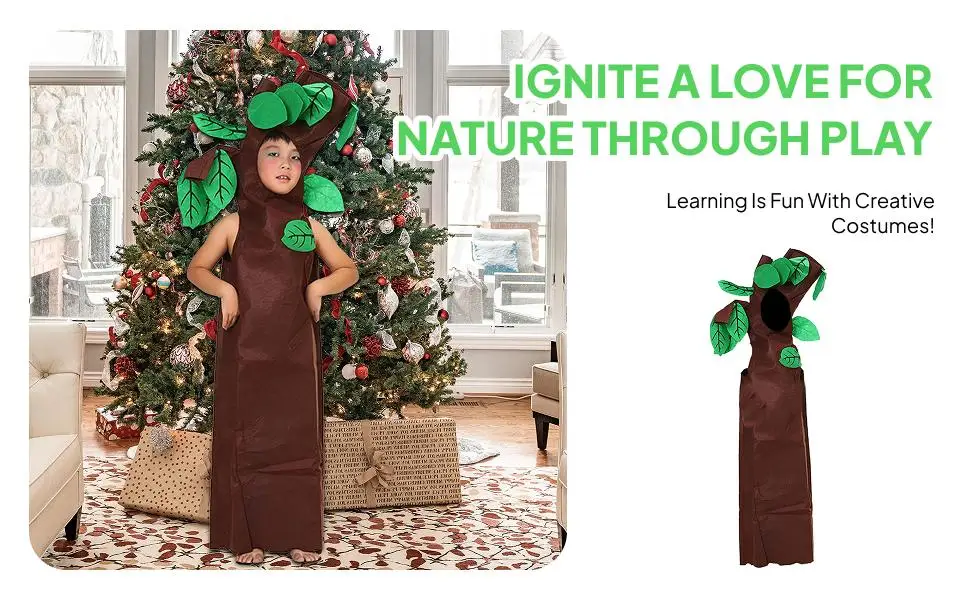 Adults Tree Costume Festival with Hat Costume Themed Party Nonwoven Fabric for Women Men Adult Costume Role Play Fancy Dress up