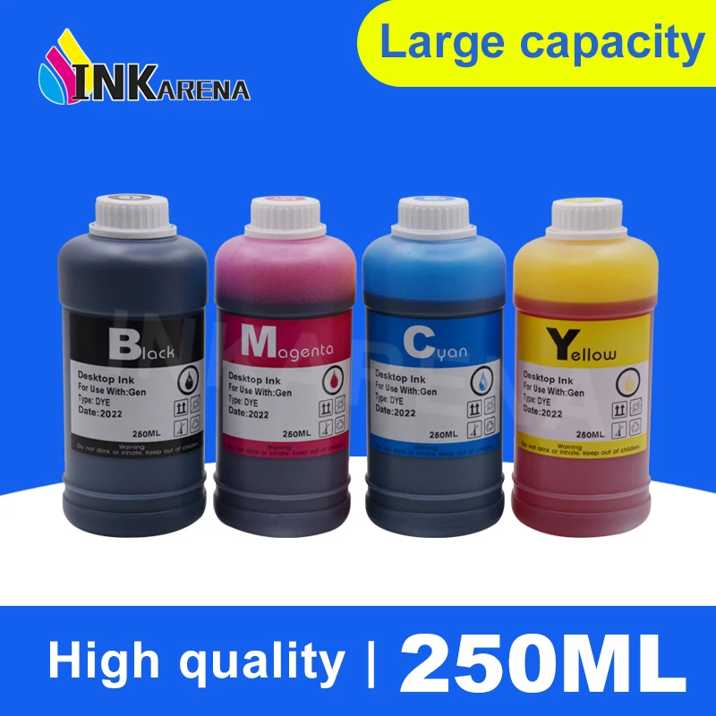 Flacone Di Inchiostro Colorante Universale Nero Da 250Ml Per Hp 301 302 304 305 21 350 Per Epson L100 L200 L392 Per Inchiostro Per Stampante Canon Pg5