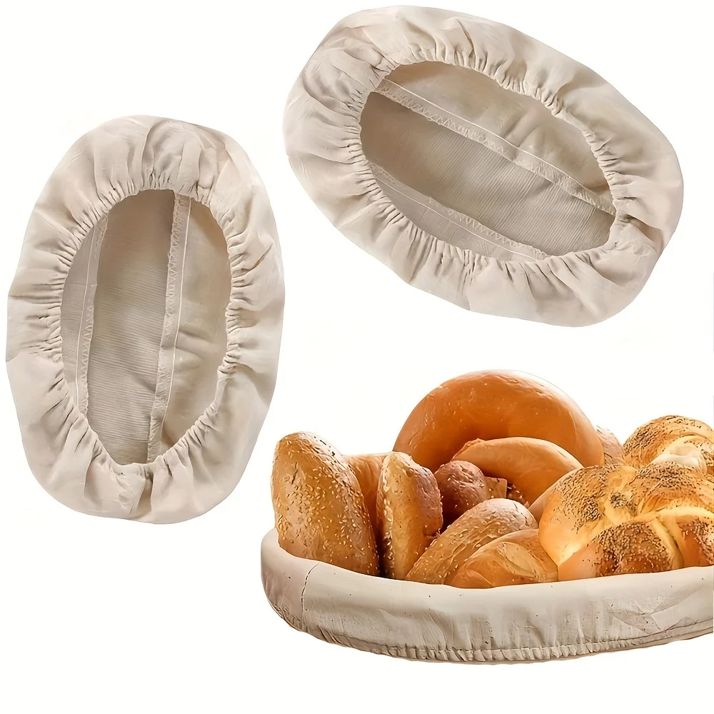 Kitchen Tool Oval/Round Bread Fermentation Basket Cloth Lining Dough Basket Cover Home Bread Dough Fermentation Baking Tools 1Pc