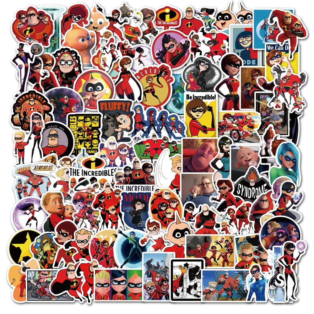 10/30/50/100pcs Disney The Incredibles Cartoon Stickers Cute Bob Parr Graffiti Decals Cool Anime Vinyl Sticker Kid Birthday Gift