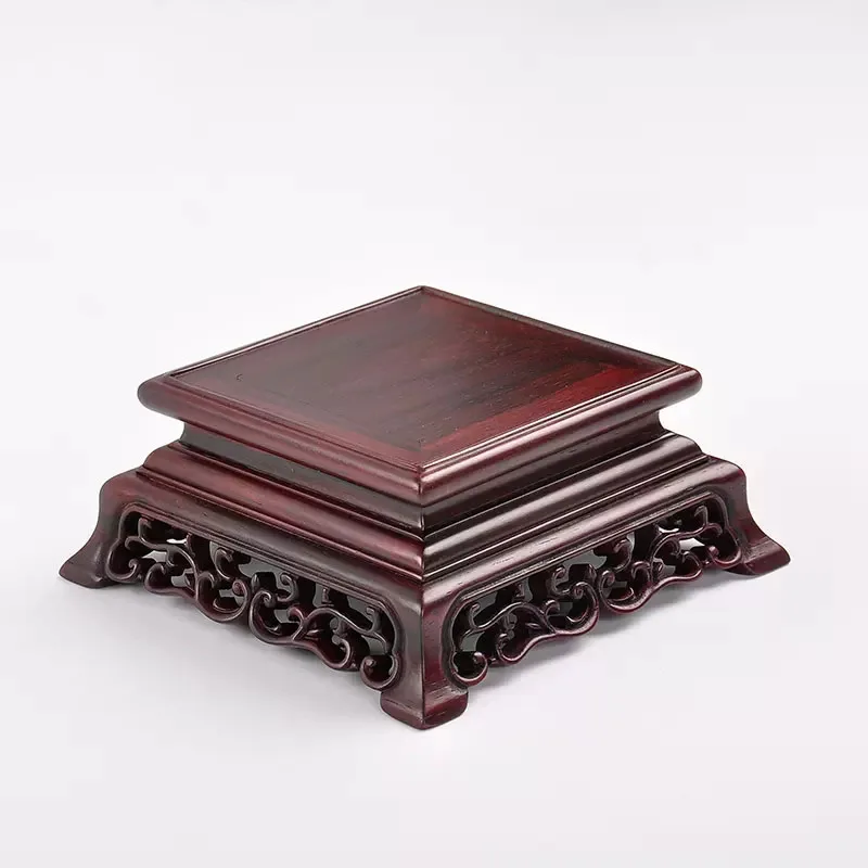 Dalbergia Cochinensis RedWood Carved Bonsai Display Pedestal Vase, Artical Statue, Luxury Collection Base, Classical Design