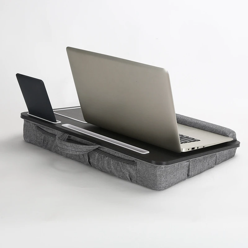 Lap Laptop Desk Portable Lap Desk With Pillow Cushion, Fits Up To