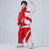 Vêtements Hip Hop pour enfants, veste coupe-vent, pantalon de jogging décontracté pour filles et garçons, vêtements de danse Jazz, Costumes, nouvelle collection 2025 4