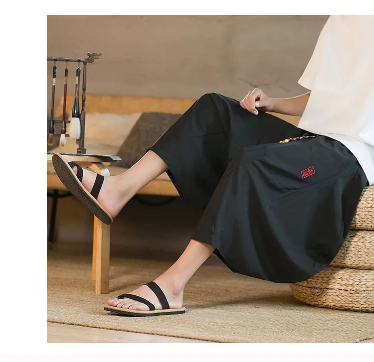 Description Picture 5 of itemSummer Men Wide-Leg Pants Hip Hop Harem Pants Male Loose Calf Lenght Trousers Jogger Sweatpants Men New Streetwear