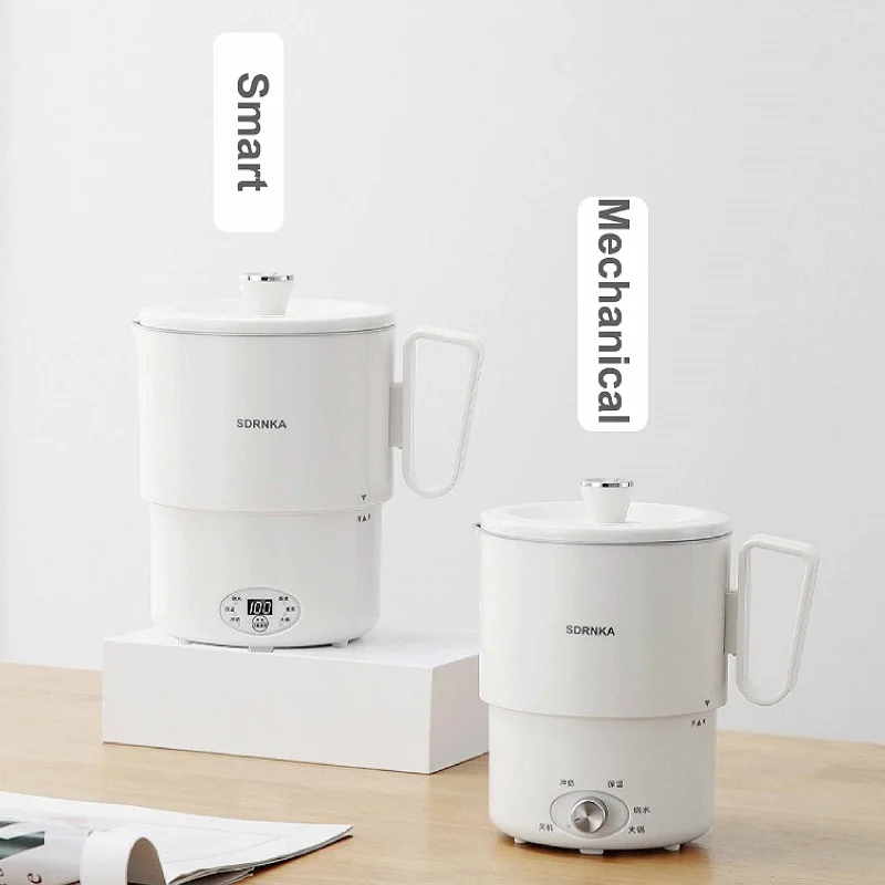 1L Folding Electric Kettle Portable Travel Kettle Multifunctional Electric Boil Cup 304 Stainless Steel Insulated Kettle 220V