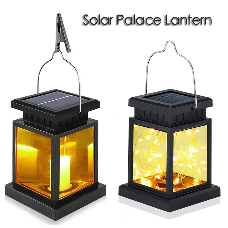 Solar Garden Hanging Candle Lights Retro Lantern Lamps
