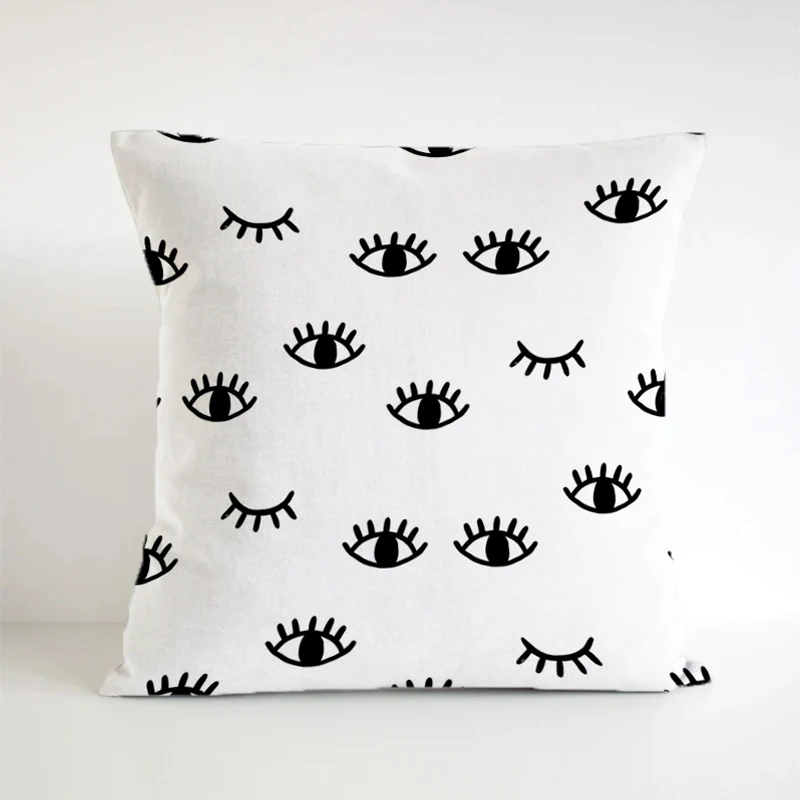 

Pillow Covers Cushions Eyelash Sleeping Pillows for Bedroom Square Cushion Cover 45*45 Double-Sided Short Plush Throw Decorative