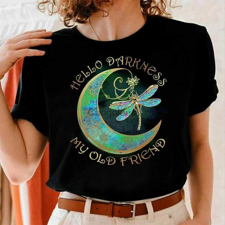Hello Darkness My Dragonfly camisa negra| | - AliExpress