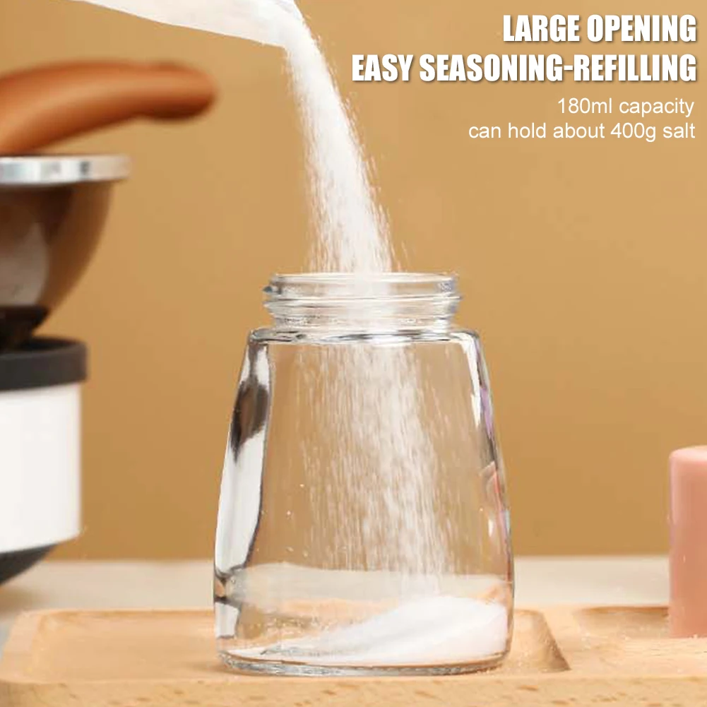 Metering Salt Shaker Press Type Quantitative Seasoning Bottle Glass Spice Salt Pepper Container Dispenser Kitchen Accessories|