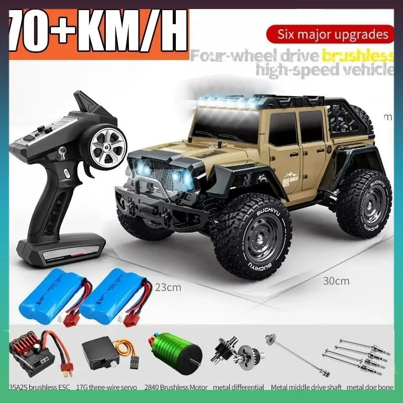 

2.4G 1/16 70KN/H or 50N/H 4WD Rc Cars LED Headlights Off Road 4x4 High Speed Brushless Motor Monster Truck Kids Toys Gift Boys