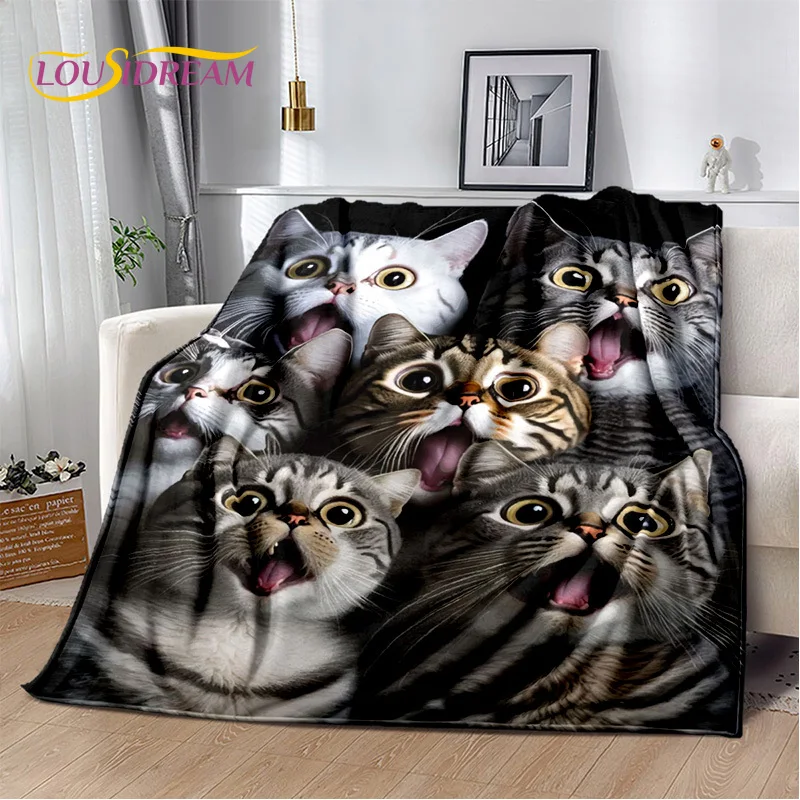 CartoonCuteCalicoCatGarfieldCatPersianCatRagdollBlanketSoft