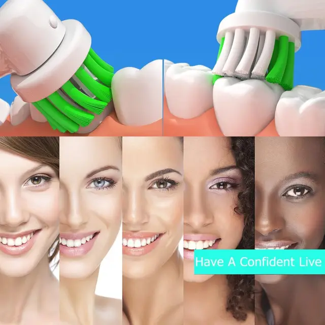 4/8/16pcs Replacement Toothbrush Heads Compatible with Braun Oral B Electric Toothbrush, Deep and Precise Cleaning,White 6