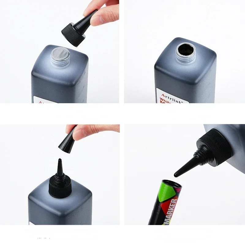 500ml 화이트보드 마커 펜 잉크 보충제 수성 지울 수 있는 환경 친화적인 충전 솔루션 검정 빨강 녹색 파랑