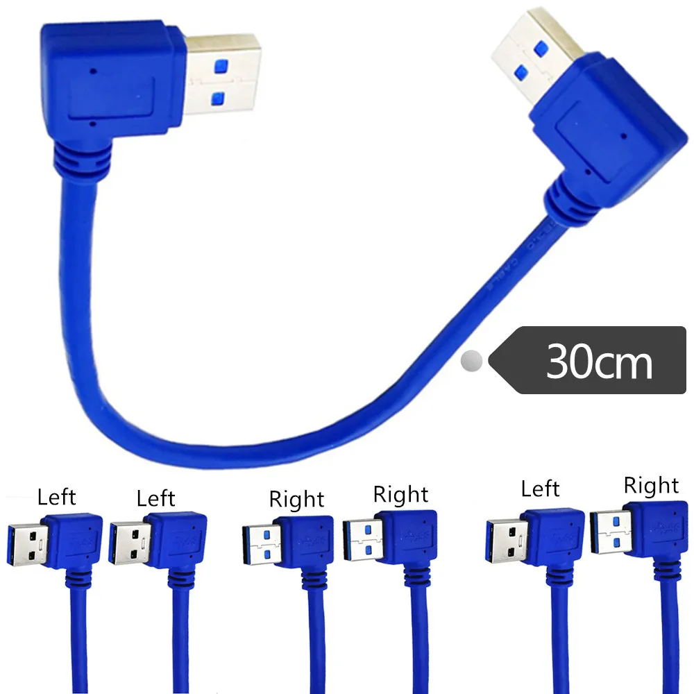

Удлинительный кабель для жесткого диска, 30 см, Usb 3,0 A, 90 градусов, правый/левый угол-штырь, левый угол-штырь, кабель для передачи данных