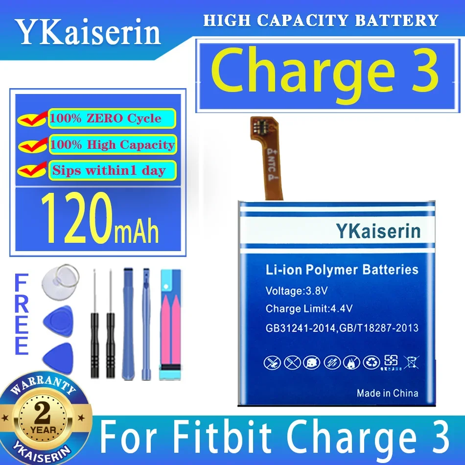 Batteria Ykaiserin Per Fitbit Charge 2 3 Hr Lssp031420Ab Charge2 Charge3 Mp3 Interphone Bluetooth 401415/401515 Bateria