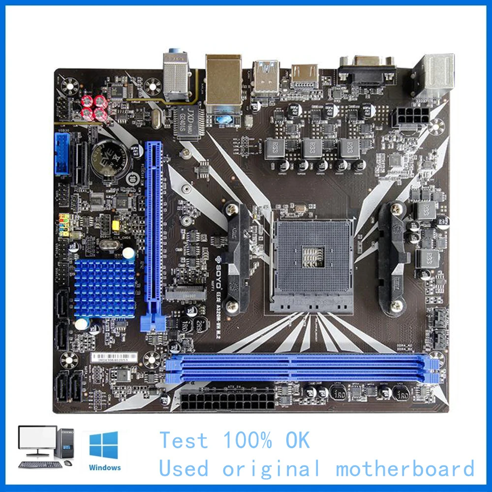

Материнская плата для компьютера SOYO A320M-VH M.2 USB3.0 M.2 Nvme SSD AM4 DDR4 32G A320