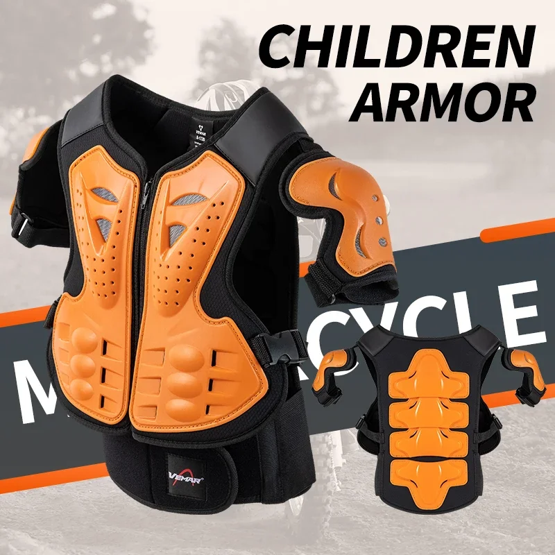 VEMAR Child Youth Body Protect Armor Motocross Armour Vest Skating Waistcoat Motorcycles Kids Chest Spine Shoulder Pad Armor