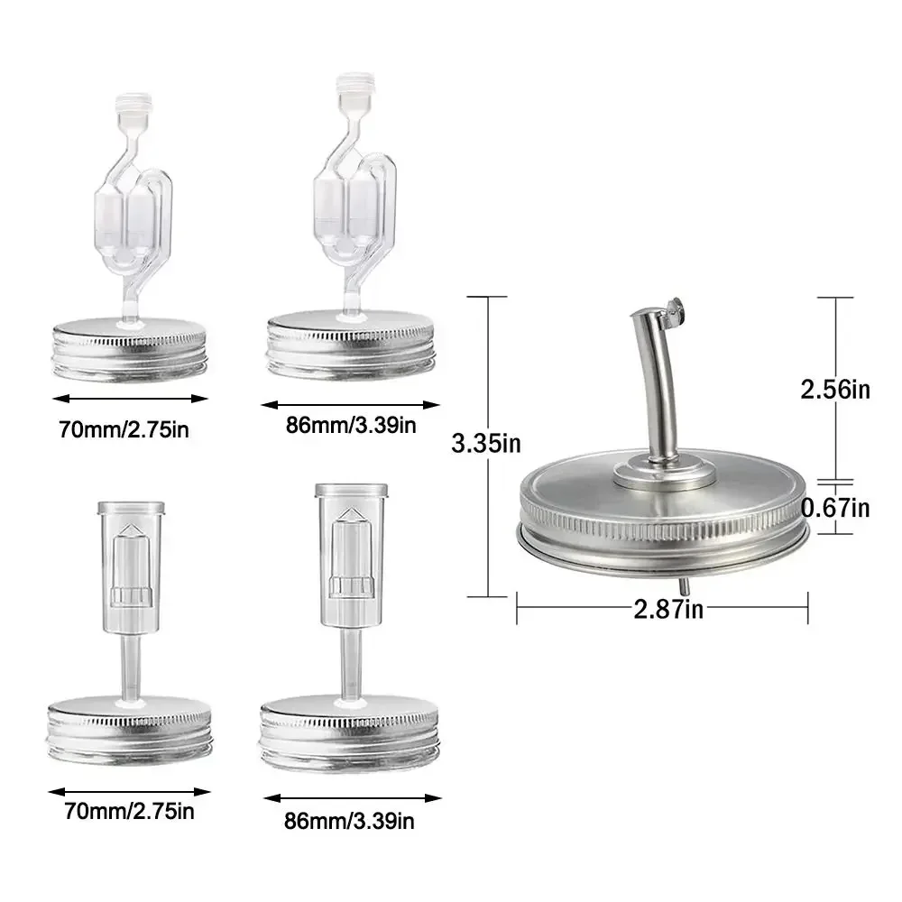 Universal Jar Oil Spout and Fermentation Lid Cover with Airlock
