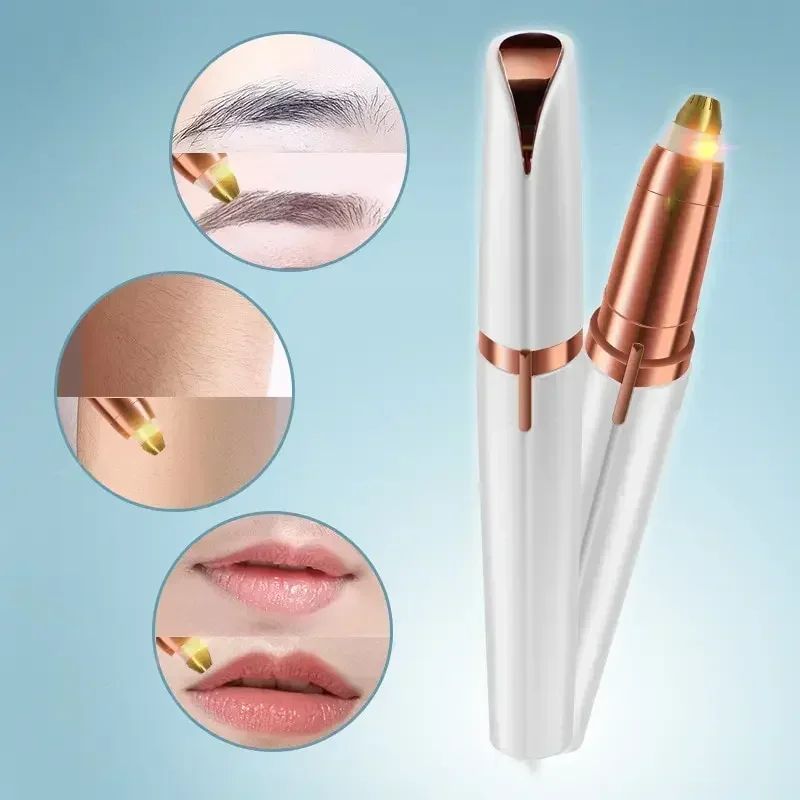 Womens Electric Eyebrow Trimmer Eye Brow Shaper Pencil Face Hair Remover Women Automatic Eyebrow Shavers Painless Hair Removal 5