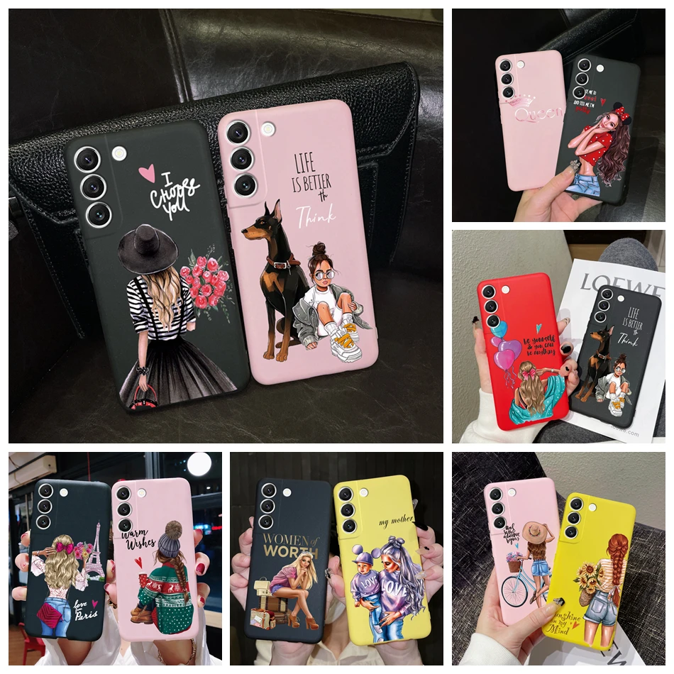 Per Samsung S22 Custodia Beautiful Flower Girls Cover Posteriore Morbida In Silicone Per Samsung Galaxy S22 Plus S22 Ultra Phone Case S 22 Funda